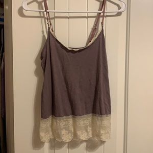 Purple and lace tank top